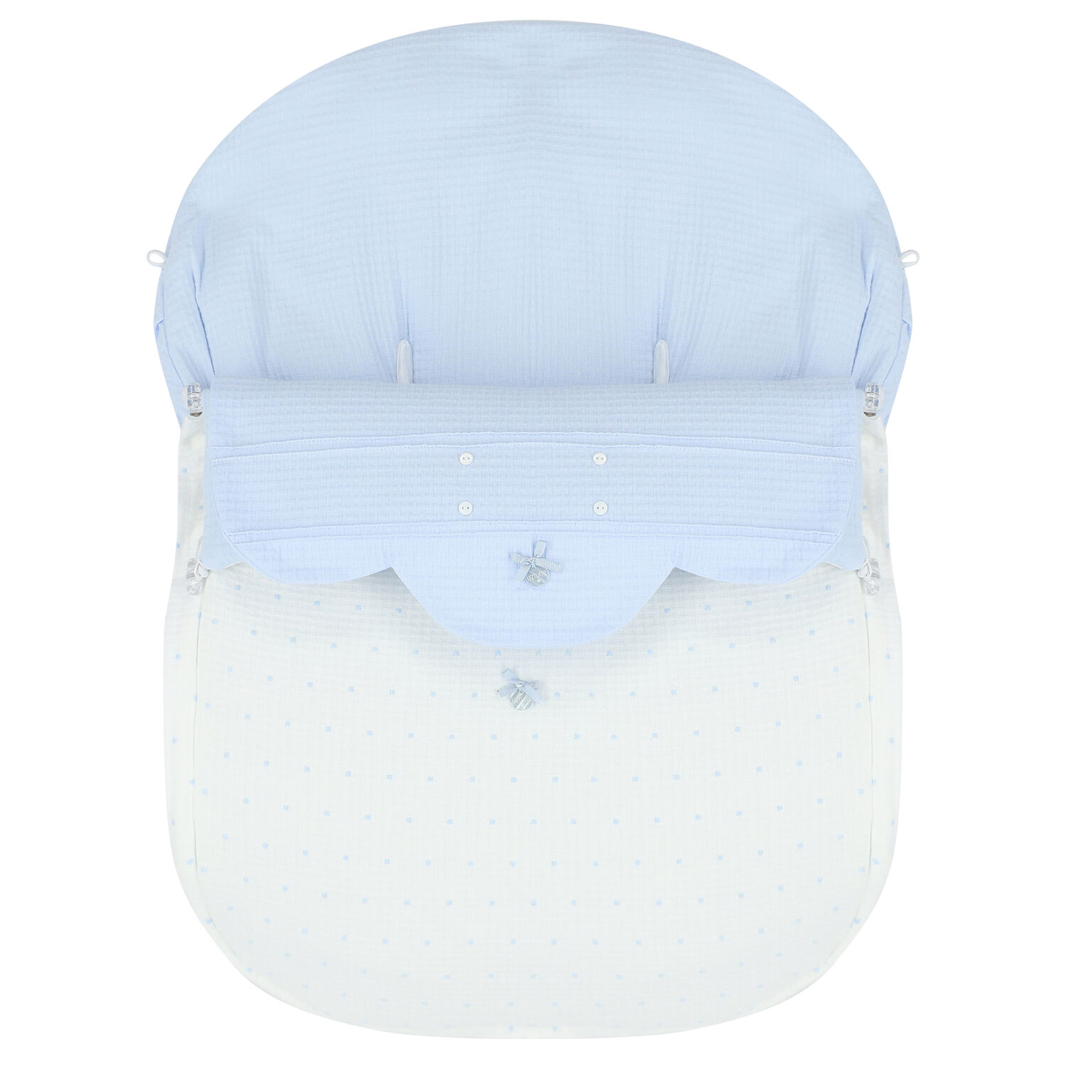 Boys Blue & White Polka Dot Baby Pram Nest, 1, hi-res image number null